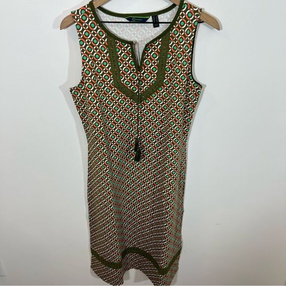 NWOT C. Wonder Regular Printed Knit Midi Dress in Olive | Size S - Picture 9 of 15